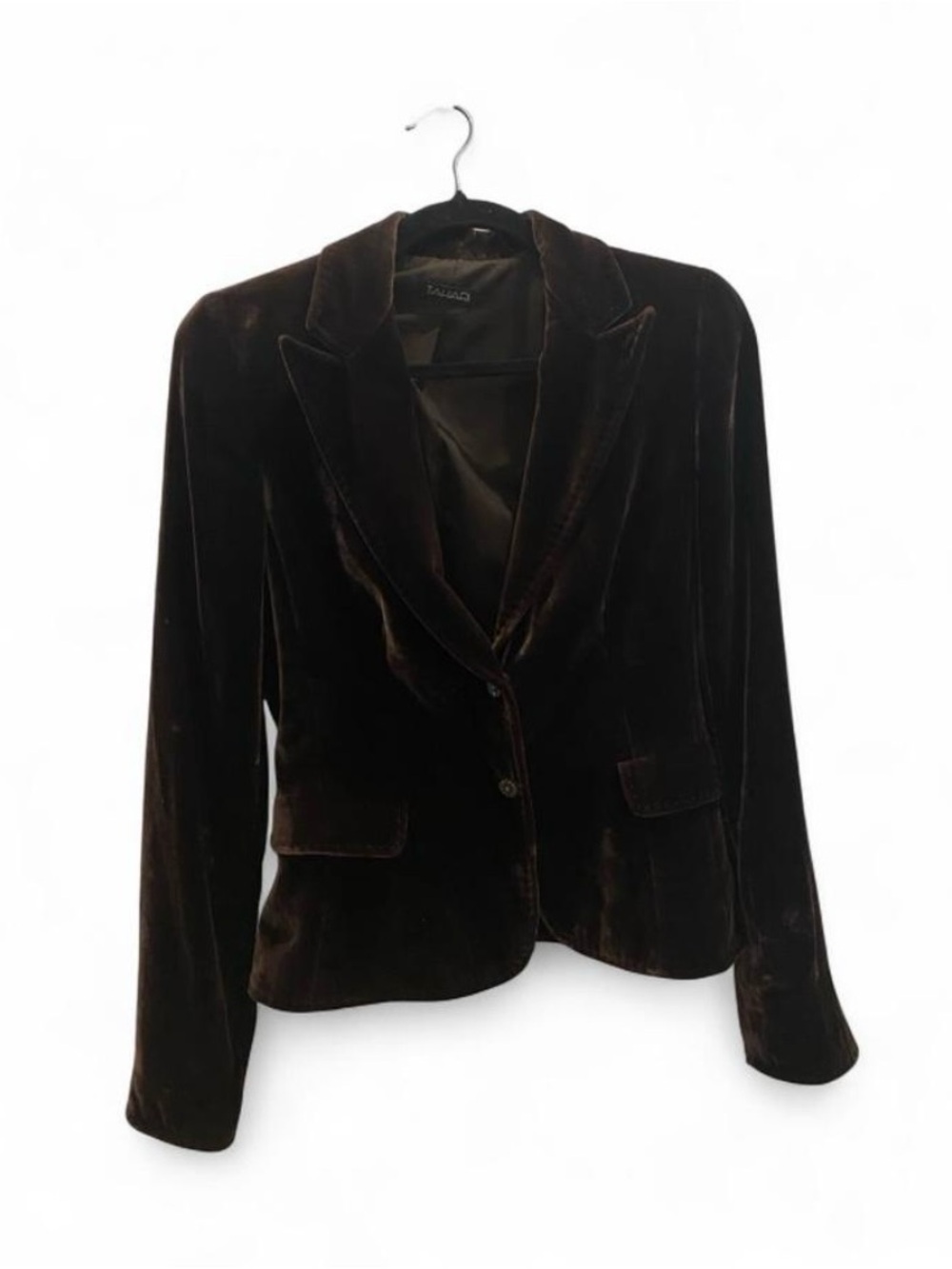 Tahari Dark Brown Velvet Blazer Jacket